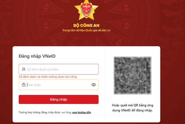 Có thể đăng nhập bằng tài khoản và mật khẩu hoặc dùng sinh trắc học