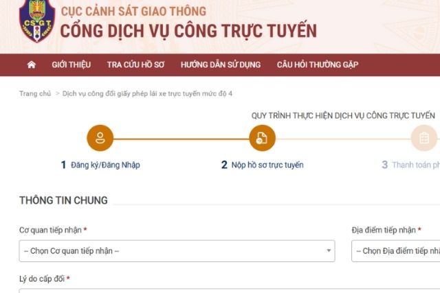 Điền các thông tin chung liên quan đến người sở hữu giấy phép lái xe
