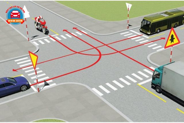 Những câu về nhường xe ưu tiên khi qua ngã tư xuất hiện khá nhiều